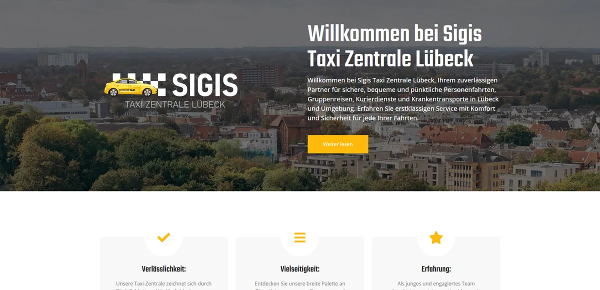 Taxi Central Landing Page